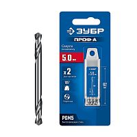 Сверло по металлу двухстороннее ЗУБР Проф-А, Р6М5, 5.0х62 мм (1 шт.)  картинка